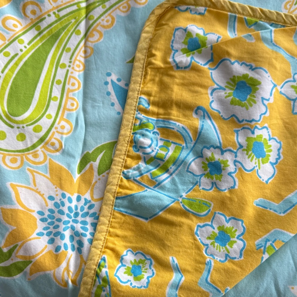 Lilly Pulitzer REVERSIBLE Monkeys or Paisley Midi Skirt - Blue, Yellow - Picture 4 of 8